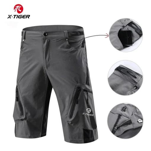 X-TIGER Pantalones Cortos Bici Montaña