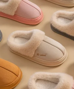 Zapatillas afelpadas concisas y cálidas de invierno