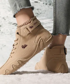 Zapatillas caña alta para mujer, botas de senderismo de otoño