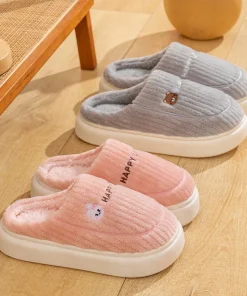 Zapatillas de Invierno de Algodón para Mujer Interior