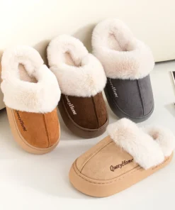 Zapatillas de algodón Queeyhome de invierno para mujer