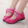 Zapatillas de cuero para niñas, zapatos de princesa