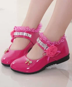 Zapatillas de cuero para niñas, zapatos de princesa