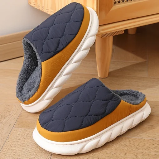 Zapatillas de peluche cortas de invierno para hombre Bebealy