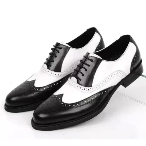 Zapatos elegantes retro para hombre de cuero