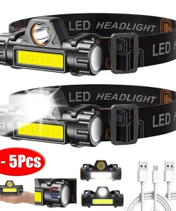 1-5PCS LED COB Recargable