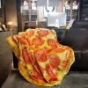 1 Manta de franela suave y cálida con estampado de pizza