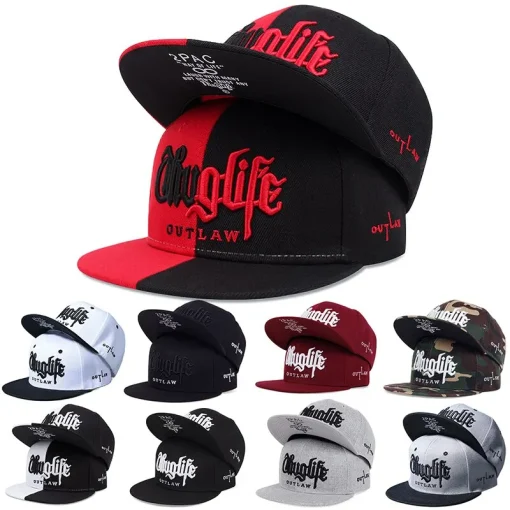 1 Ud. Gorra de béisbol hip hop bordada Thuglife