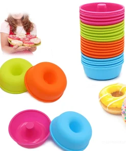 16 Moldes Silicón Donuts Hornear Magdalena Tazas