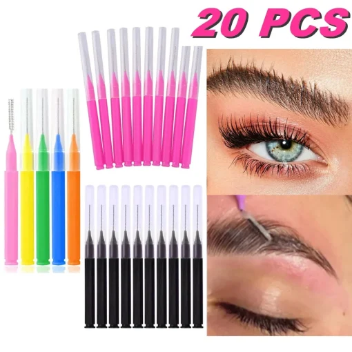 20 pcs mini pinceles de cejas