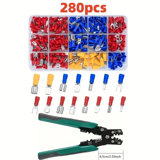 280 pzs conectores eléctricos de cable aislado