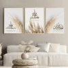 3 carteles beige hierba Pampas sin marco