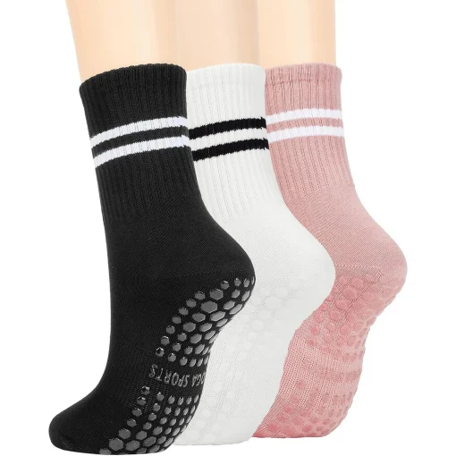 3 pares de calcetines de yoga antideslizantes para mujer