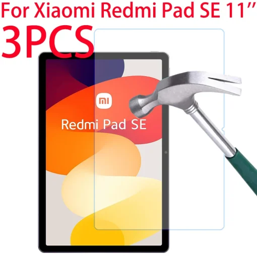 3 protectores de vidrio templado para Redmi Pad SE