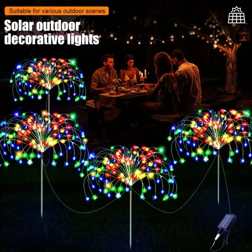 4 Luces Solares de Fuegos Artificiales de 320240 LED