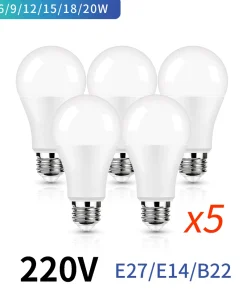 5 pcslote Bombillas LED E27 E14