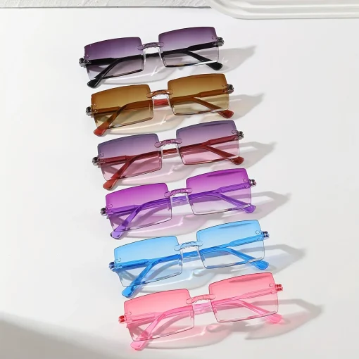 6 lentes de sol rectangulares de moda para mujer y hombre