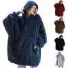 Abrigo de forro polar unisex con capucha y bolsillos