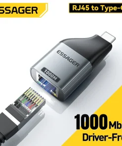 Adaptador Essager Type-C a Ethernet 1001000Mbps