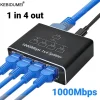 Adaptador Ethernet 1000Mbps 1 a 4 LAN