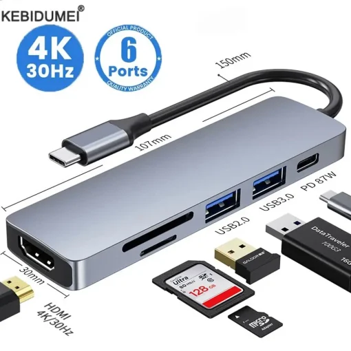 Adaptador Hub USB C Tipo C 3.0 a HDMI 4K