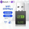 Adaptador USB 600Mbps Red Inalámbrica Bluetooth 4.2