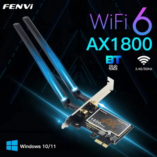 Adaptador WiFi 6 PCIe de FENVI 1800 Mbps AX1800