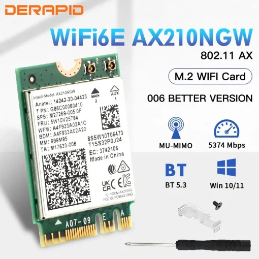 Adaptador Wifi6 5.3 Bluetooth 6E AX210NGW NGFF