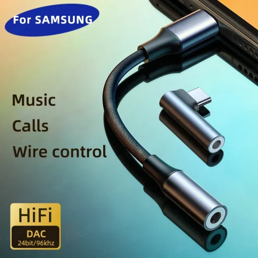 Adaptador de audio de tipo USB C a 3,5 mm para Samsung