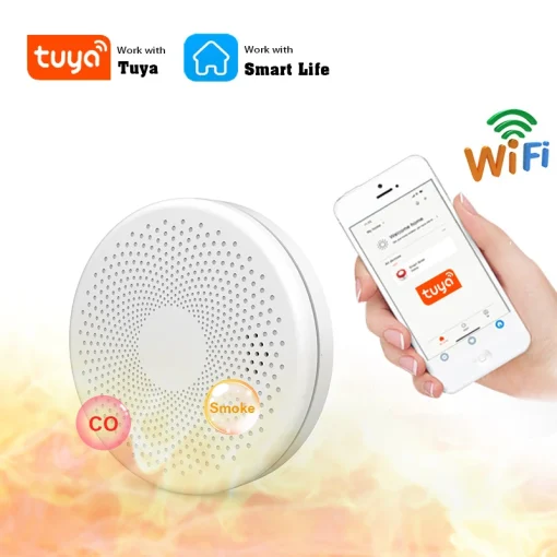 Alarma Dete. Co2 y Humo 2 en 1 WiFi Tuya