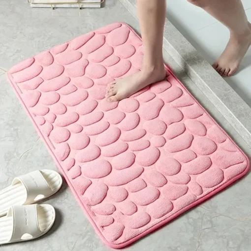 Alfombra de terciopelo gofrado para baño