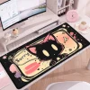 Alfombrilla de ratón Gamer Linda con Gato Negro Rosa Gabinete