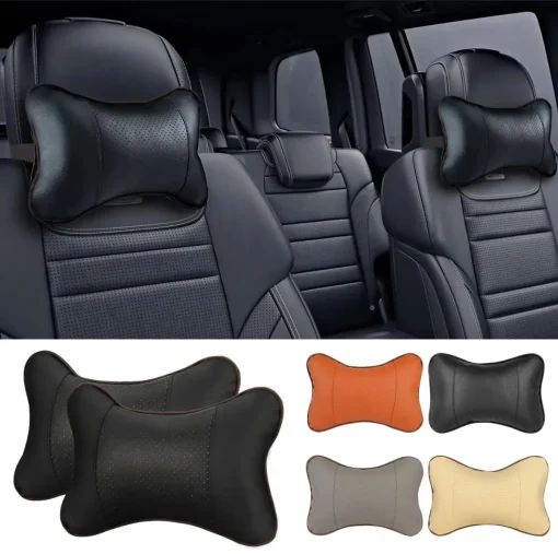 Almohada para cuello de coche de cuero sintético