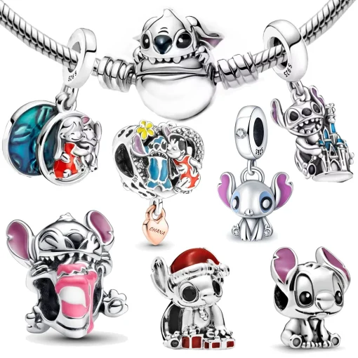 Amuletos de la serie Disney Lilo Stitch en plata 925