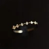 Anillo de Diamante de Plata Esterlina 925 Chapado en Oro de 14k