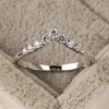 Anillo de Diamantes de Corona de Princesa de Plata Esterlina S925