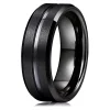 Anillo de boda de carburo de tungsteno negro de 8 mm para hombre