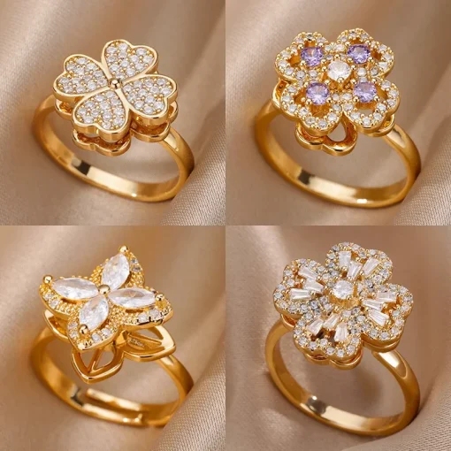 Anillos clásicos de circonita cúbica para mujer