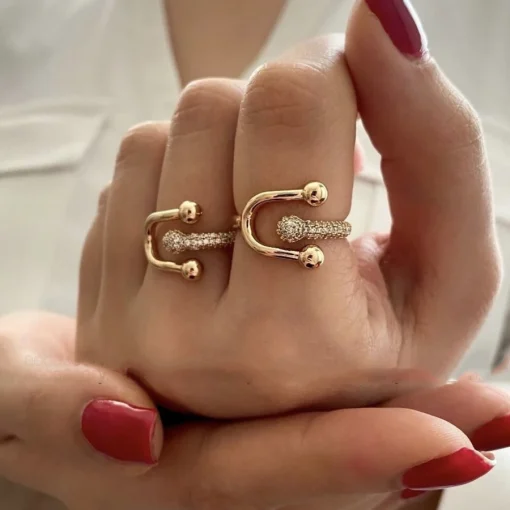 Anillos cruzados de circonita para mujer