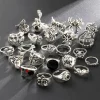 Anillos góticos de esqueleto de 24 piezas