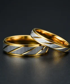 Anillos para parejas con patrón de ondas único