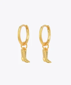 Aretes arosbotón vaquero plata 925 18k