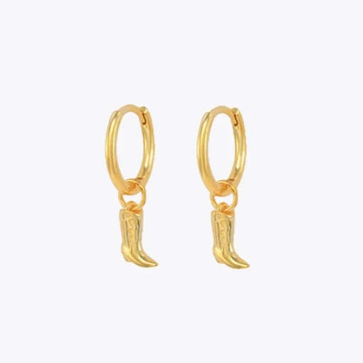 Aretes arosbotón vaquero plata 925 18k