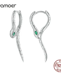 Aretes de aro BAMOER BSE792 circonita verde