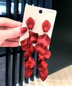 Aretes pétalos rosas bohemios