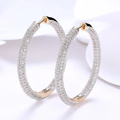 Aros Oro Zircon Plata Ley 925 Mujer