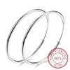 Aros de aro de plata esterlina 925 pura para mujer