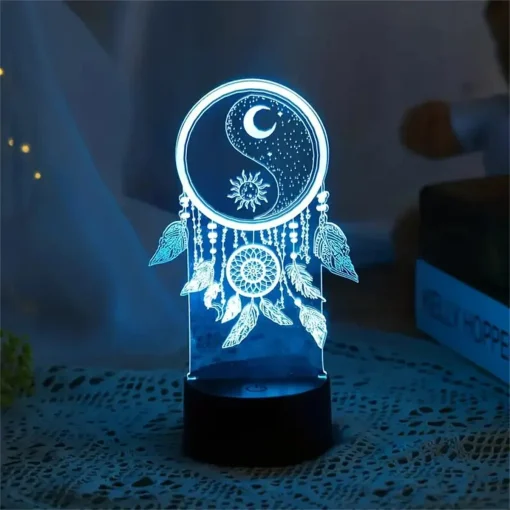 Atrapasueños 1pc, luz nocturna 3D