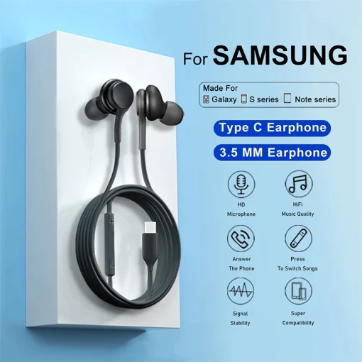 Auriculares con cable tipo C originales para Samsung