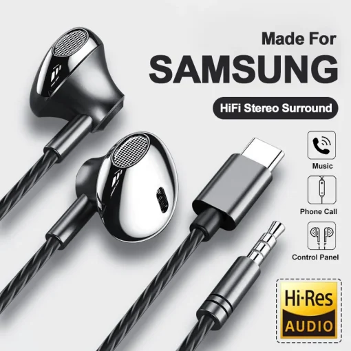 Auriculares estéreo HiFi con bajos, USB tipo C